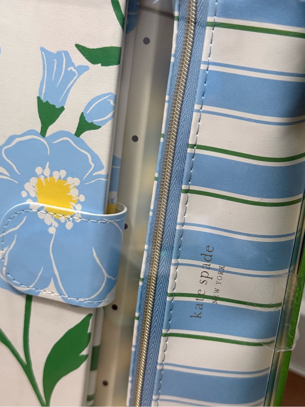 kate spade Blue Floral Journal with Striped Pen Case NEW - Picture 3 of 4